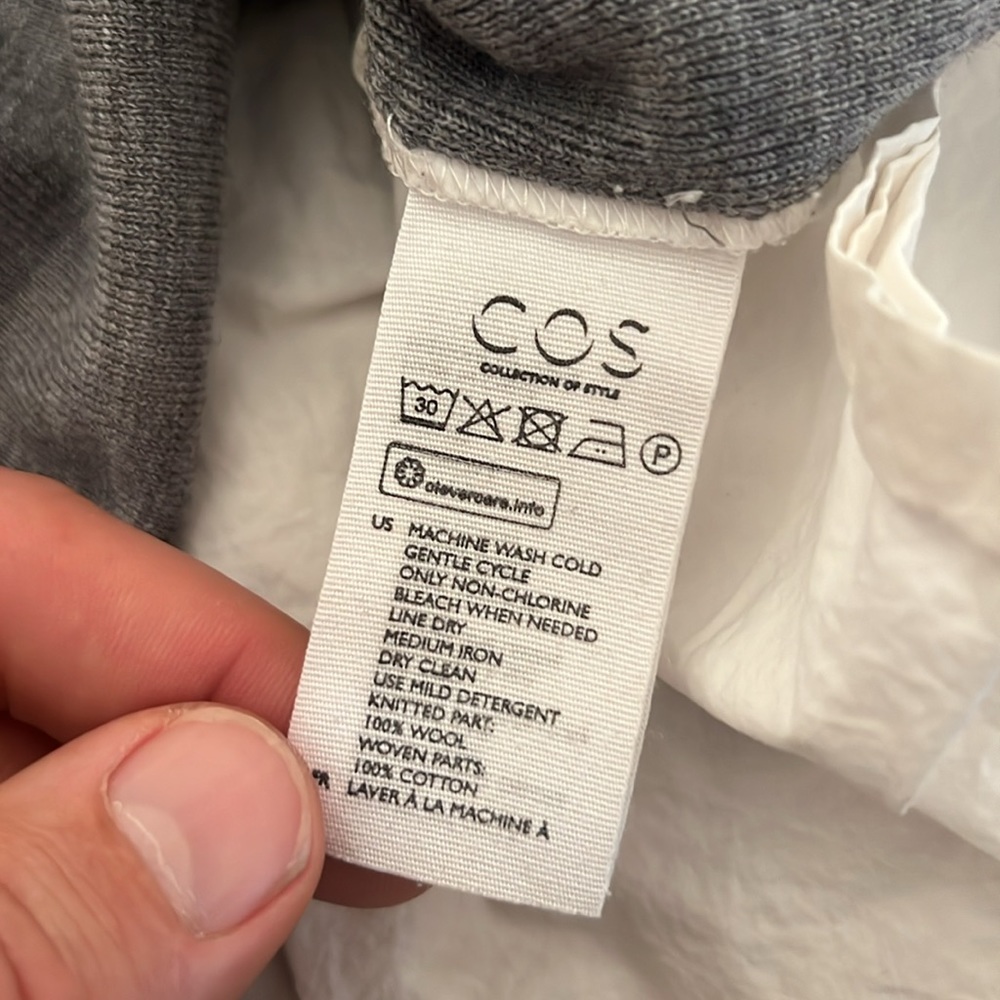 COS Wool Crewneck & Peplum Sweater in Grey, size Small - Picture 8 of 12